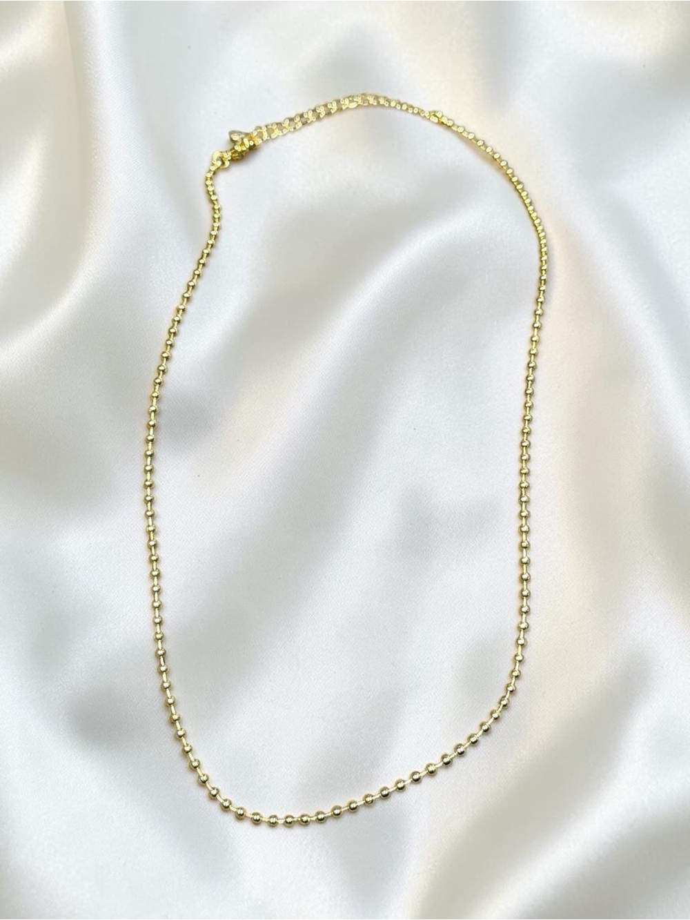 14k Gold plated Bead Chain Necklace - Women Jewelry